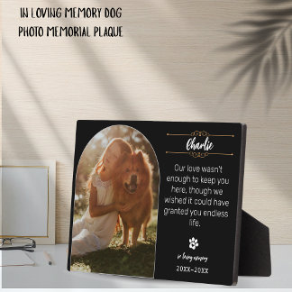 Plaque photo de chien personnalisée - En souvenir 