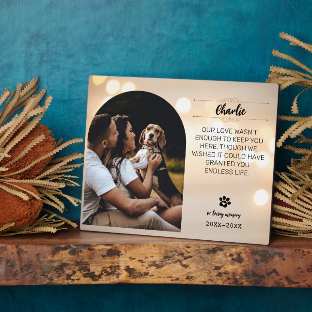 Plaque Photo de Chien - Souvenir Affectueux - Tail (Côté)