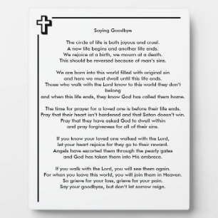 Plaque photo de la tablette Adieu 8x10