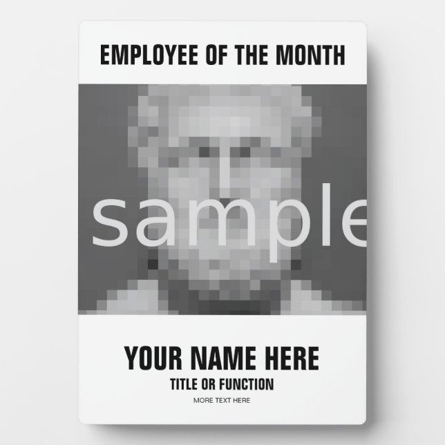 Plaque photo de l'employé du mois d'appréciation (Devant)