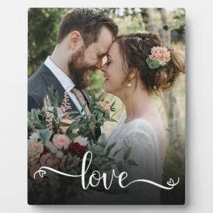 Plaque photo de mariage Love Script
