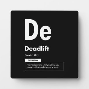 Plaque Photo Deadlift - Table Périodique - Mème De Gym Drôle
