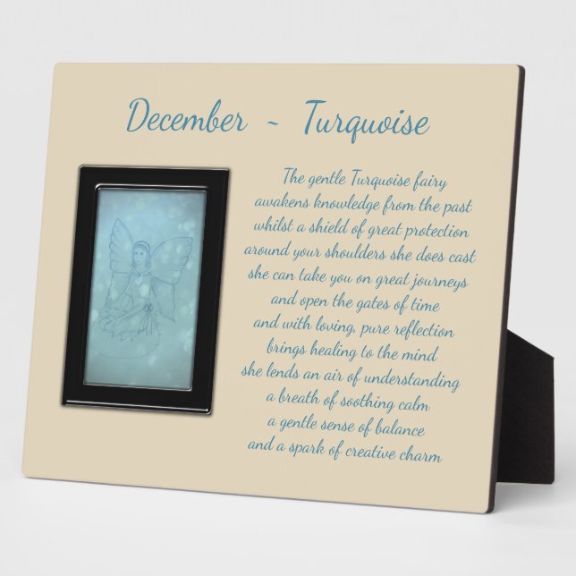 Plaque Photo Décembre Birthstone Turquoise (Côté)