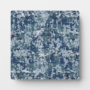 Plaque Photo Décor de camouflage numérique bleu marine