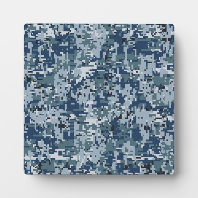 Plaque Photo Décor de camouflage numérique bleu marine (Devant)