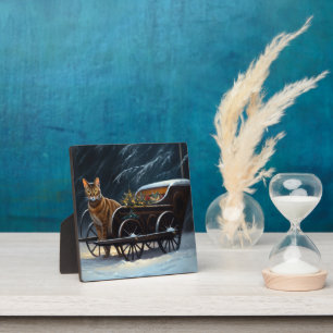 Plaque Photo Décor de Noël Abyssinian Snowy Sleigh Ride