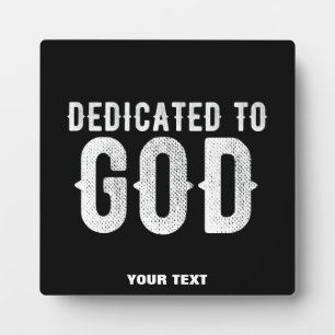 PLAQUE PHOTO DÉDIÉ À DIEU COOL PERSONNALISABLE TEXTE BLANC