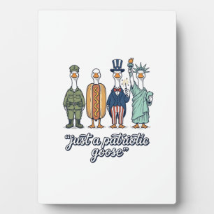 Plaque Photo Défilé d'oies patriotiques Vintage Vector Shirt_1