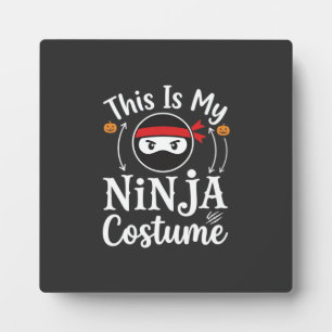 Plaque Photo Déguisement de ninja drôle Design Halloween_1