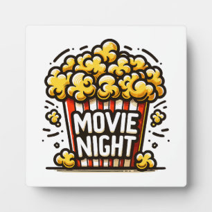 Plaque Photo Délice de soirée cinéma Popcorn ludique