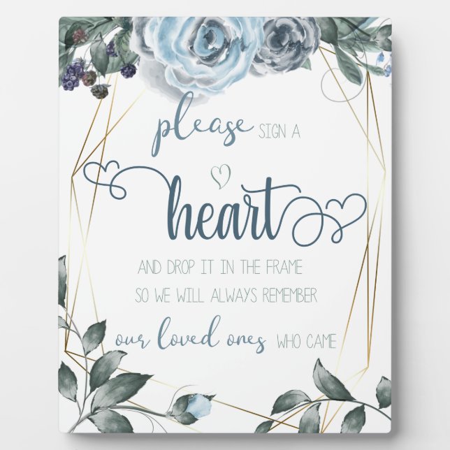 Plaque Photo Demande de mariage Signer un coeur (Devant)