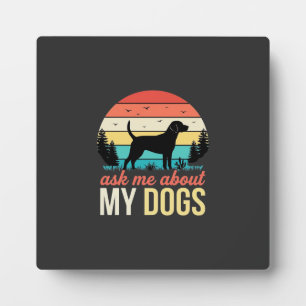 Plaque Photo Demande-moi à propos de mes chiens Rétro Sunset_1