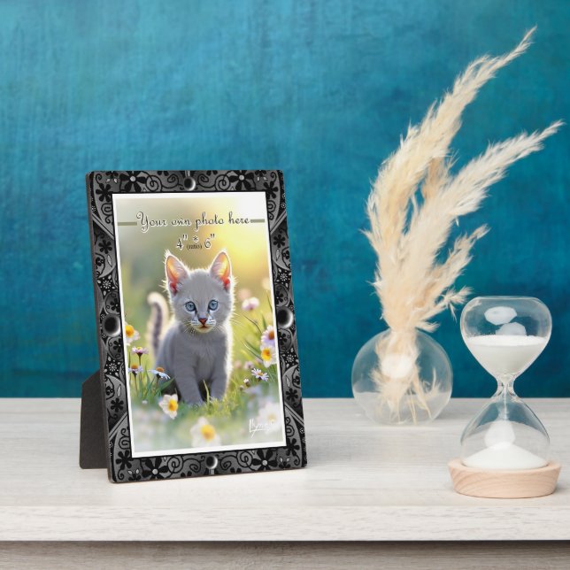 Plaque Photo Dentelle en céramique Noir (Côté)