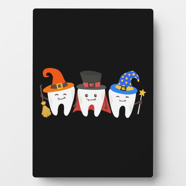 Plaque Photo Dentiste Halloween dents Dentaire (Devant)