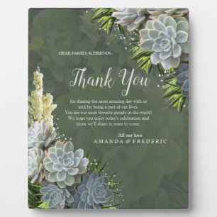 Plaque Photo Des teintes succulentes de blues pâles et de Merci