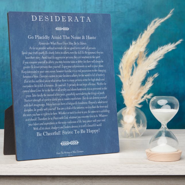 Plaque Photo Desiderata on Denim (Côté)