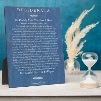 Plaque Photo Desiderata sur Denim