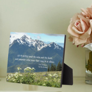 Plaque Photo Desiderata Verse Mountains et paysage de prairie