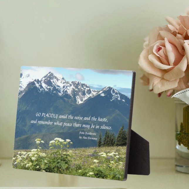 Plaque Photo Desiderata Verse Mountains et paysage de prairie (In Situ)