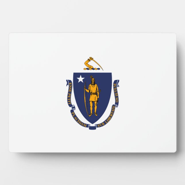 Plaque Photo Design du drapeau d'État du Massachusetts (Devant)