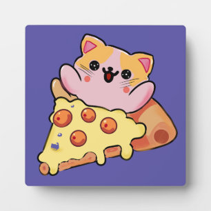 Plaque Photo Dessin animé de chat kawaii personnalisé qui enlac