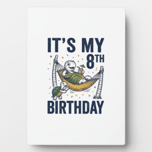 Plaque Photo Dessin de hamac de tortue pour 8e anniversaire Gra