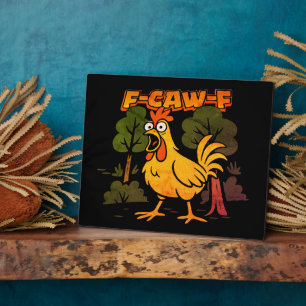 Plaque Photo Dessin de poulet drôle – Humour animal de dessin a