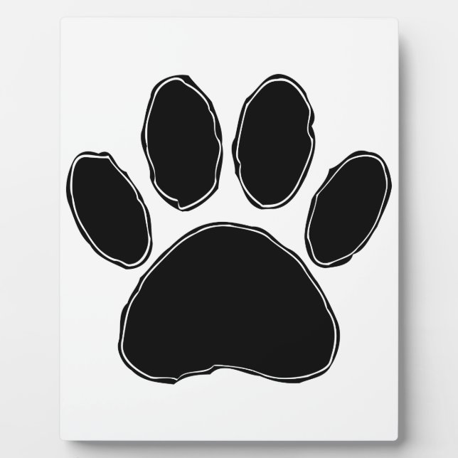 Plaque Photo Dessin Paw Chien En Noir (Devant)