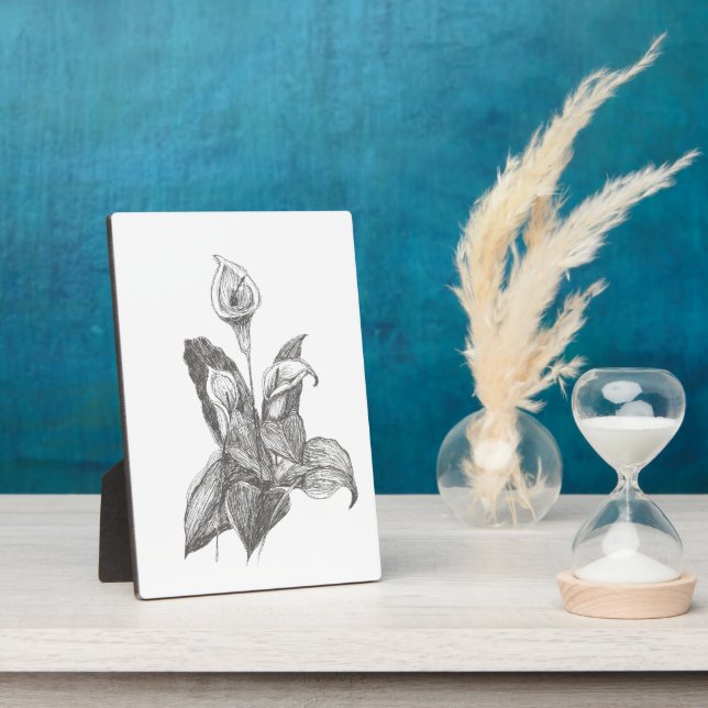 Plaque Photo Dessin Peace Lily (Côté)