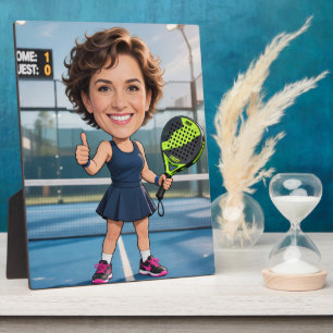Plaque Photo Dessin personnalisé tête bleue court caricature pa