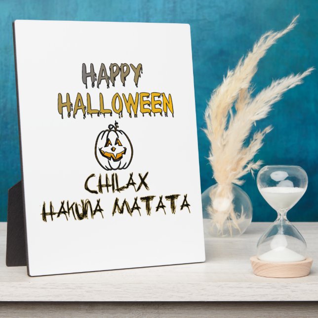 Plaque Photo Détendez-vous et relaxez. Joyeux Halloween  (Côté)