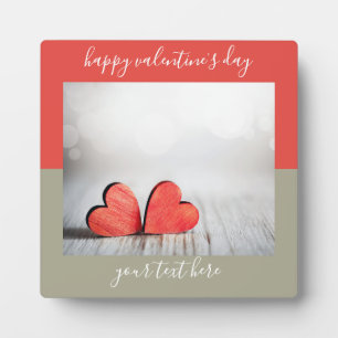 Plaque Photo Deux Coeurs Colorblock Saint Valentin