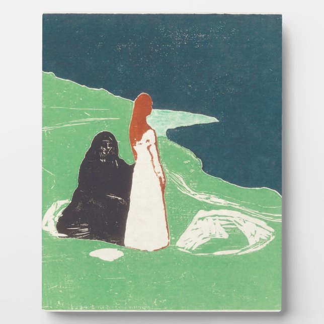 Plaque Photo Deux femmes sur le rivage 1898 Par Edvard Munch (Devant)
