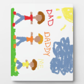 Plaque Photo Deux papas et un fils.