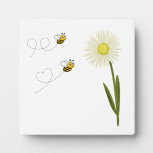 Plaque Photo Deux petites abeilles mignonnes