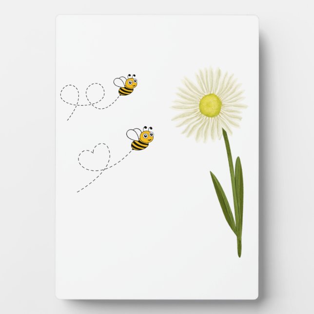Plaque Photo Deux petites abeilles mignonnes (Devant)