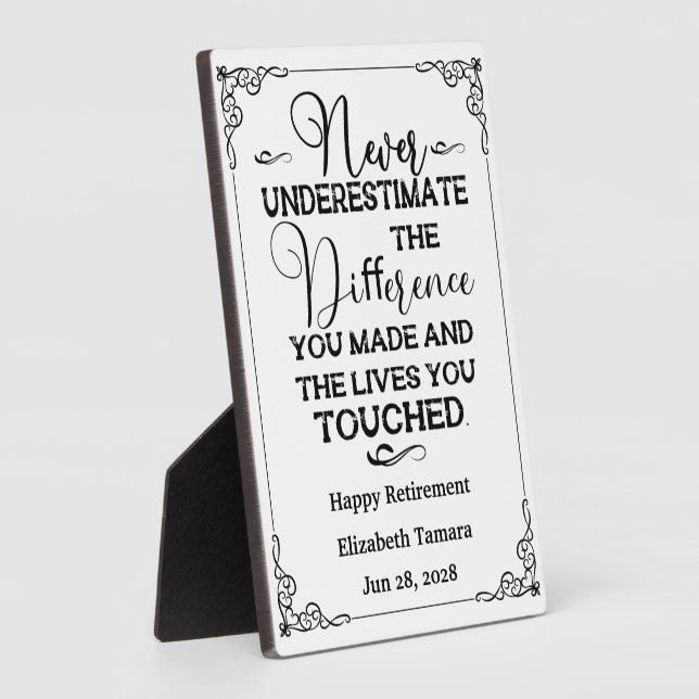 Plaque Photo Devis personnalisés de retraite heureuse  (Côté)