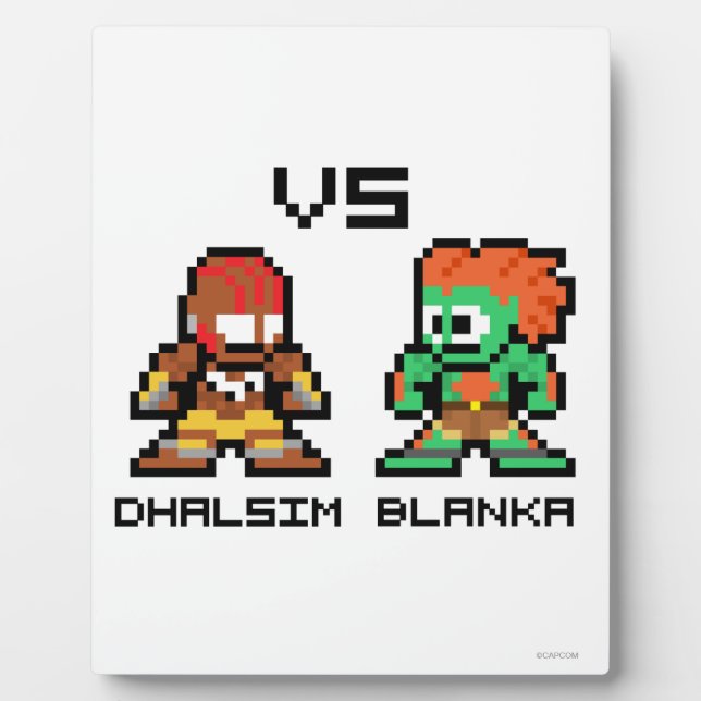 Plaque Photo Dhalsim 8 bits VS Blanka (Devant)