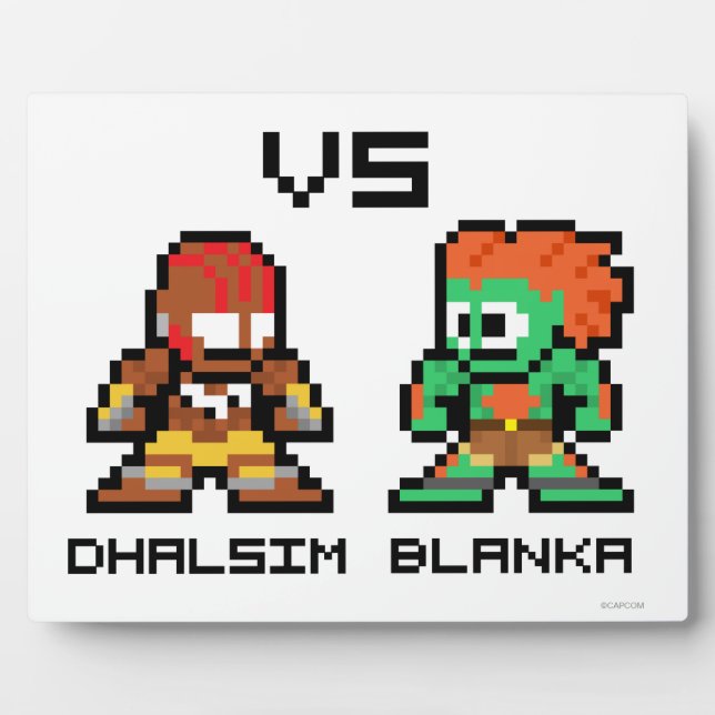 Plaque Photo Dhalsim 8 bits VS Blanka (Devant)