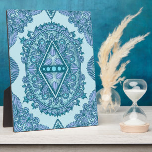Plaque Photo Diamant bleu Mandala