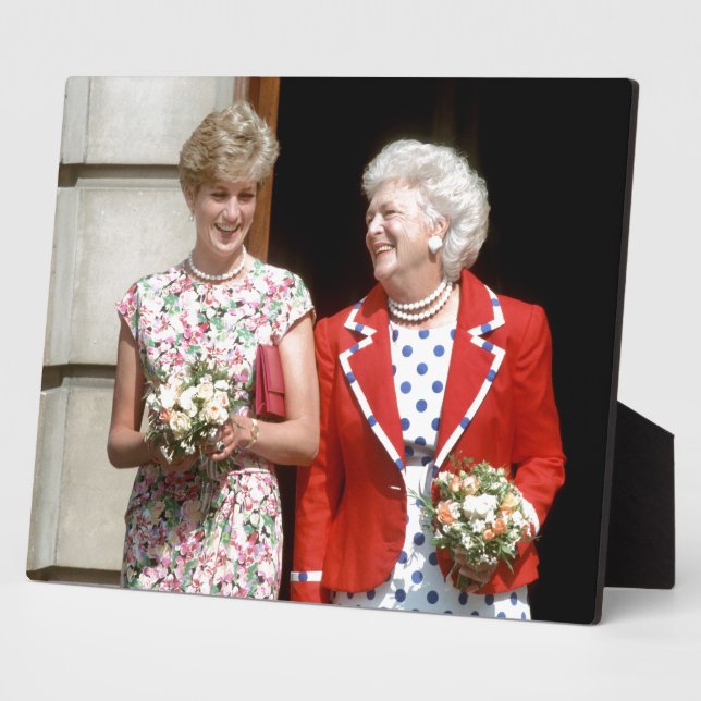 Plaque Photo Diana-Barbara Bush (Côté)