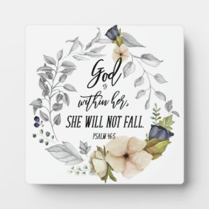 Plaque Photo Dieu Est Dans Sa Bible Verse Élégante Florale