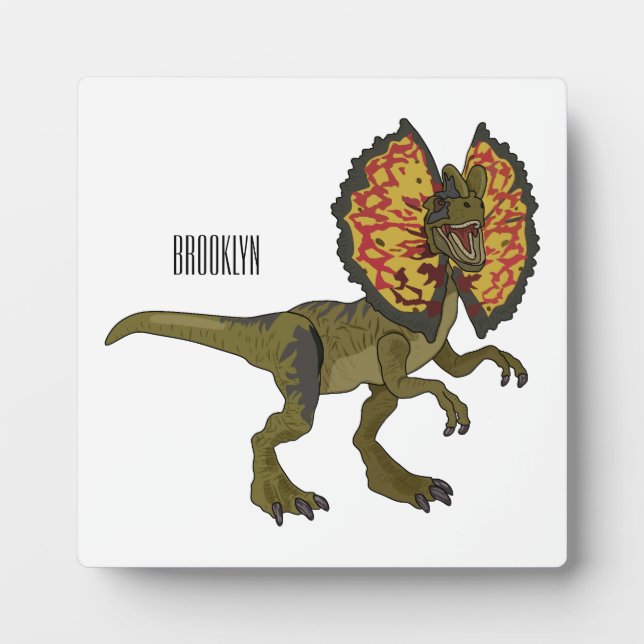 Plaque Photo Dilophosaurus dessin animé (Devant)