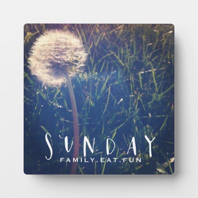 Plaque Photo Dimanche Famille Manger Fun (Devant)