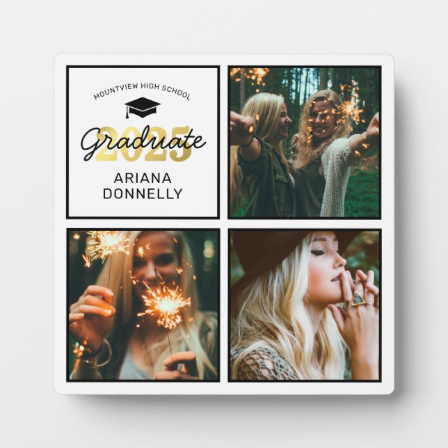 Plaque Photo Diplôme photo Gold 3 moderne (Devant)