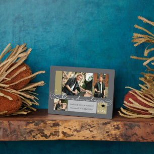 Plaque Photo Diplômés Élégants Parchemins 3 Photo Diplômé Cheva