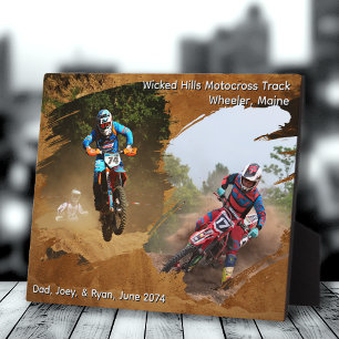 Plaque Photo Dirt Bike équitation Motocross Photo Keepsaké