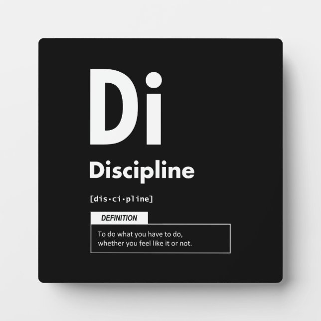 Plaque Photo Discipline - Élément De Succès - Motivation (Devant)