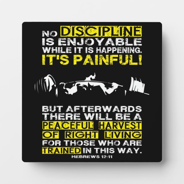 Plaque Photo DISCIPLINE - Motivation de l'entraînement de squat (Devant)