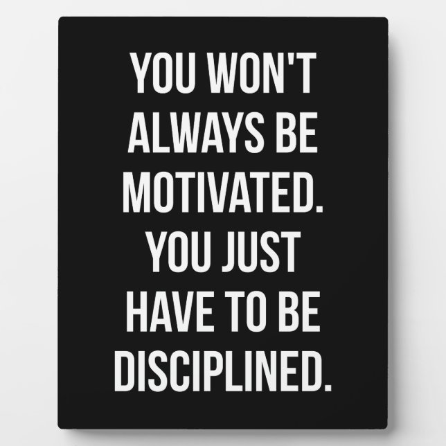 Plaque Photo Discipline vs Motivation - Entraînement inspirant (Devant)